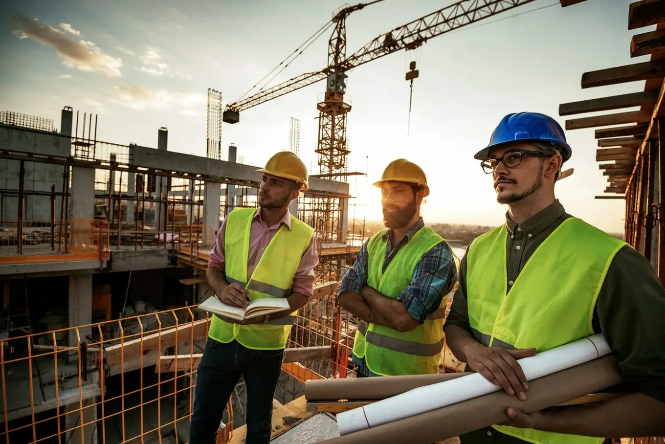 pracownicy na budowie